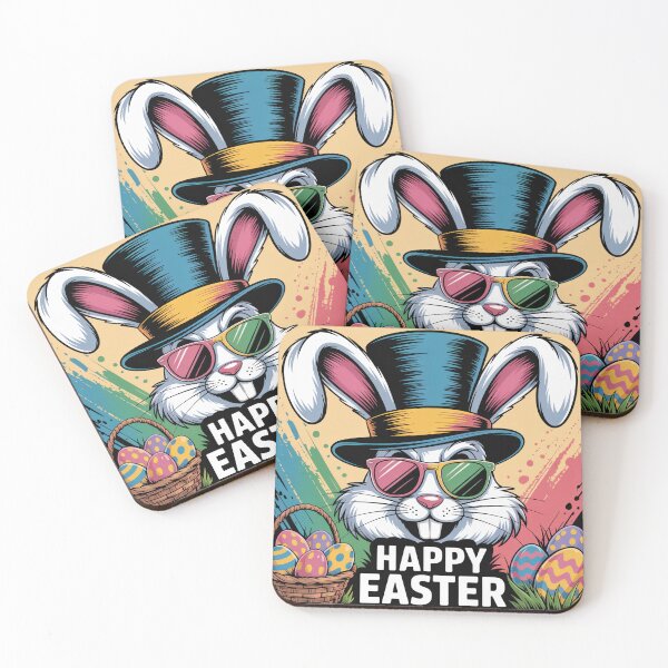 Item preview, Cool Easter Bunny With Sunglasses – Retro Happy Easter Design designed and sold by SoftStyleStudio ⭐⭐⭐.