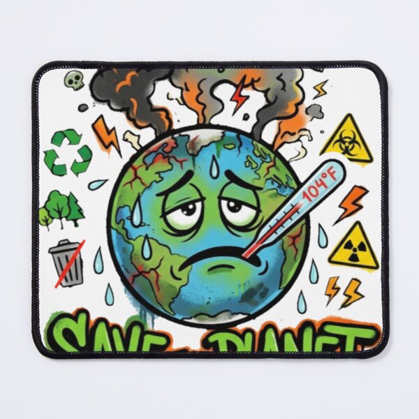 Item preview, Stop Climate Change Sick Globe Cartoon Graphic designed and sold by Yas_oma.