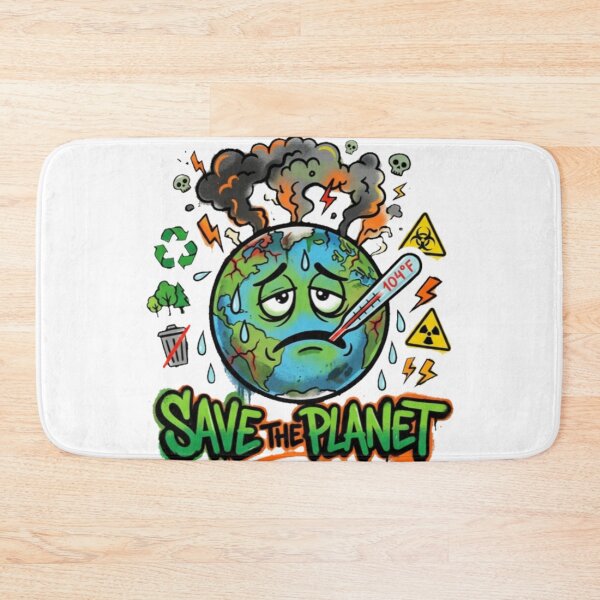 Item preview, Stop Climate Change Sick Globe Cartoon Graphic designed and sold by Yas_oma.