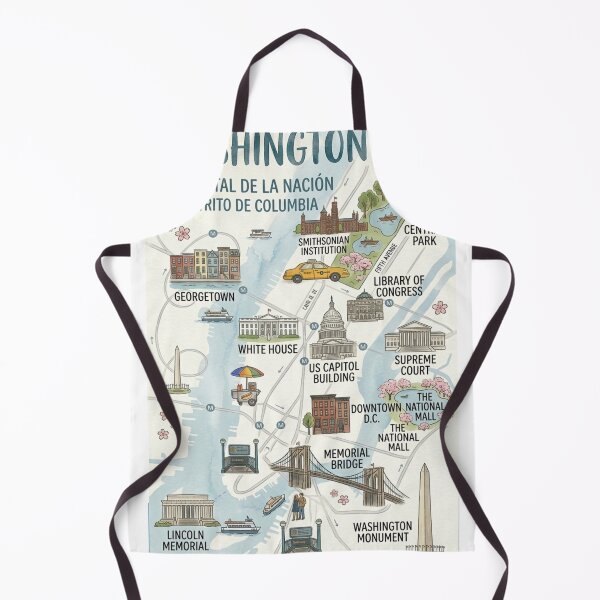 Item preview, Washington D.C. Illustrated Watercolor Map - The Nation's Capital designed and sold by ElartedeNoel.