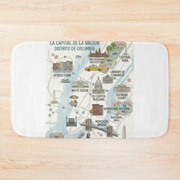 Item preview, Washington D.C. Illustrated Watercolor Map - The Nation's Capital designed and sold by ElartedeNoel.