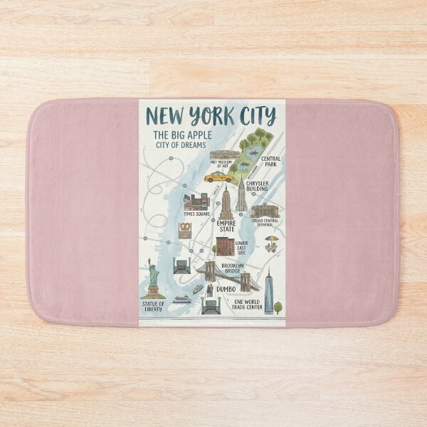 Item preview, New York City Illustrated Map – The Big Apple Landmark Poster designed and sold by ElartedeNoel.