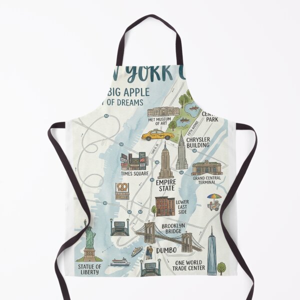 Item preview, New York City Illustrated Map – The Big Apple Landmark Poster designed and sold by ElartedeNoel.