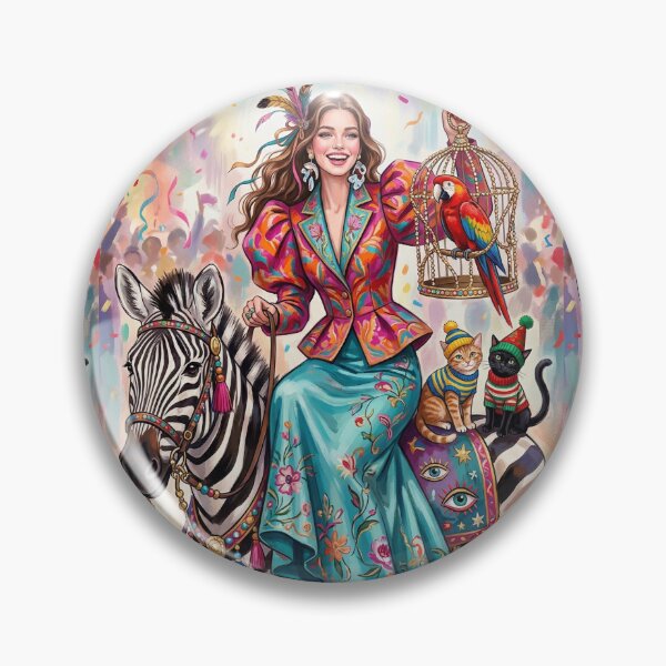 Item preview, A girl on a zebra with a parrot and cats.  designed and sold by Natalia-Vlad.