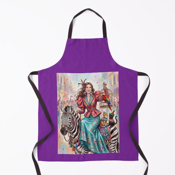 Item preview, A girl on a zebra with a parrot and cats. designed and sold by Natalia-Vlad.