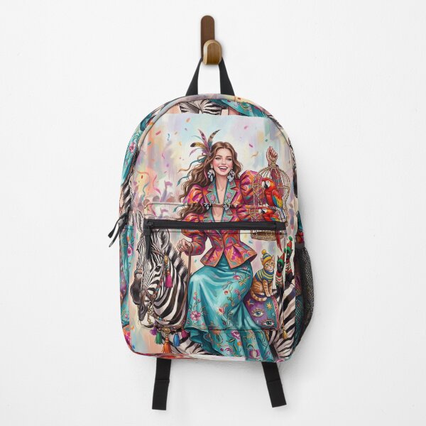 Item preview, A girl on a zebra with a parrot and cats. designed and sold by Natalia-Vlad.