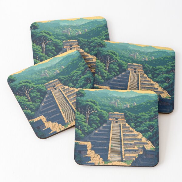Item preview, Palenque Mayan Ruins Chiapas Mexico Retro Anime Landscape Vintage Travel Poster designed and sold by JacksoonLester.