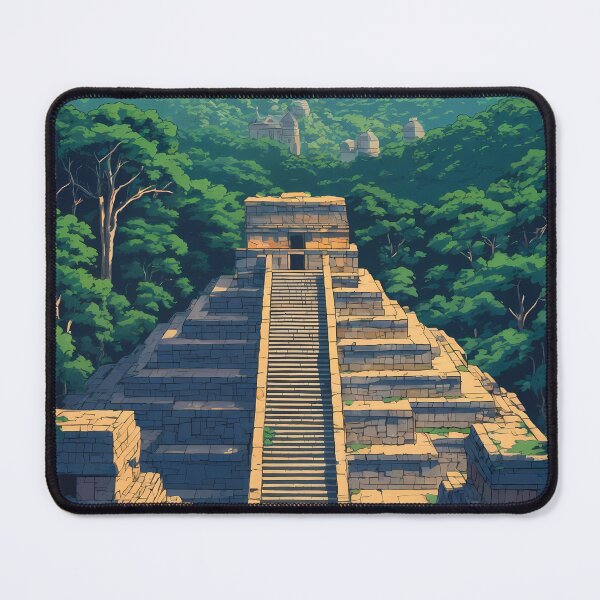 Item preview, Palenque Mayan Ruins Chiapas Mexico Retro Anime Landscape Vintage Travel Poster designed and sold by JacksoonLester.