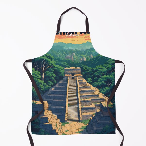 Item preview, Palenque Mayan Ruins Chiapas Mexico Retro Anime Landscape Vintage Travel Poster designed and sold by JacksoonLester.