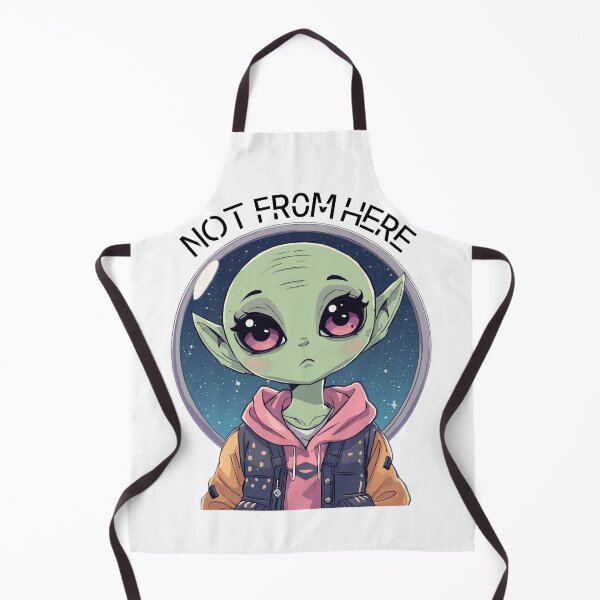 Item preview, Not From Here – Green Alien Pink Eyes Cool Jacket designed and sold by CosmicCutouts.