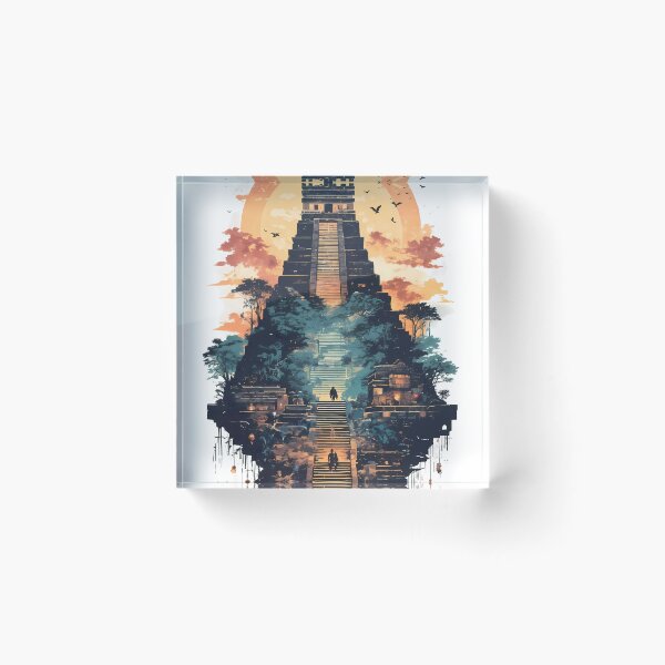Item preview, Palenque Mayan Ruins Chiapas Negative Space Landscape Art Poster designed and sold by JacksoonLester.