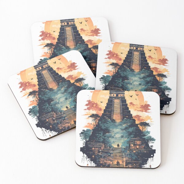Item preview, Palenque Mayan Ruins Chiapas Negative Space Landscape Art Poster designed and sold by JacksoonLester.