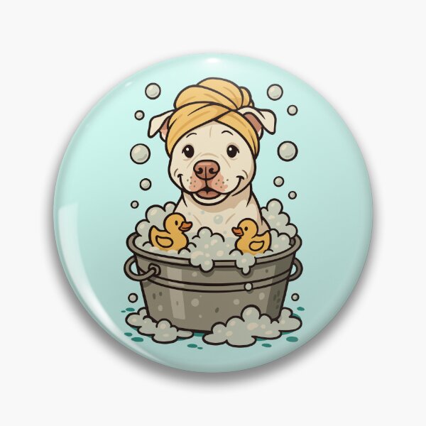Item preview, American Pit Bull Terrier Taking a Bath designed and sold by Ghost on Toast.