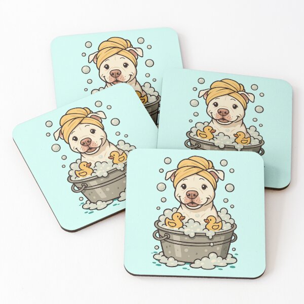 Item preview, American Pit Bull Terrier Taking a Bath designed and sold by Ghost on Toast.