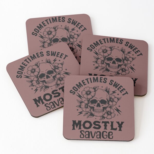 Item preview, Sometimes Sweet Mostly Savage Floral Skull Quote designed and sold by OURART15.