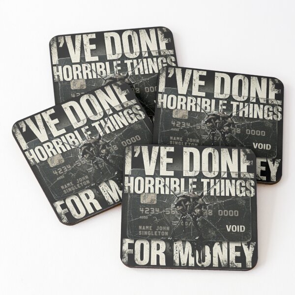 Item preview, I’ve Done Horrible Things For Money - Brocken Debt Card designed and sold by By Dana Studio.