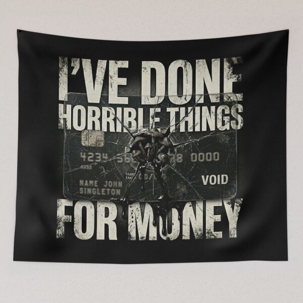 Item preview, I’ve Done Horrible Things For Money - Brocken Debt Card designed and sold by By Dana Studio.