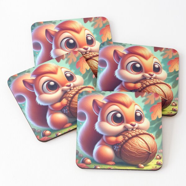 Item preview, Cute Squirrel Opening Giant Nut designed and sold by CuteThingsWorld.