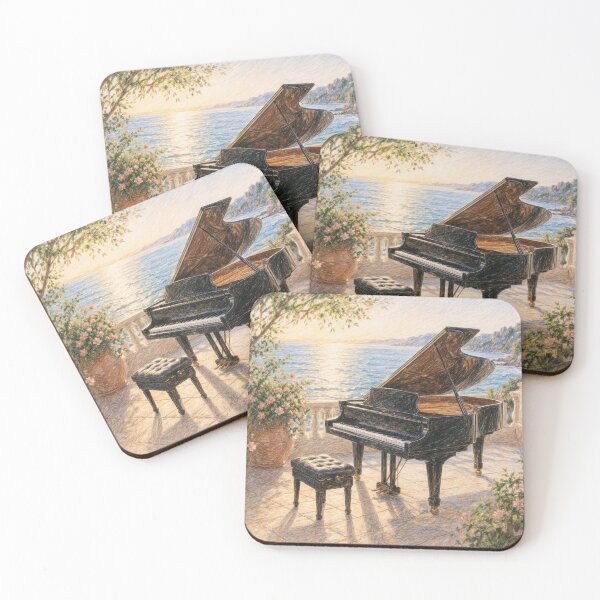 Item preview, Grand Piano Ocean Sunset Wall Art designed and sold by BlairWynne.