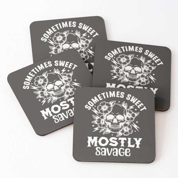 Item preview, Sometimes Sweet Mostly Savage Floral Skull Quote designed and sold by OURART15.