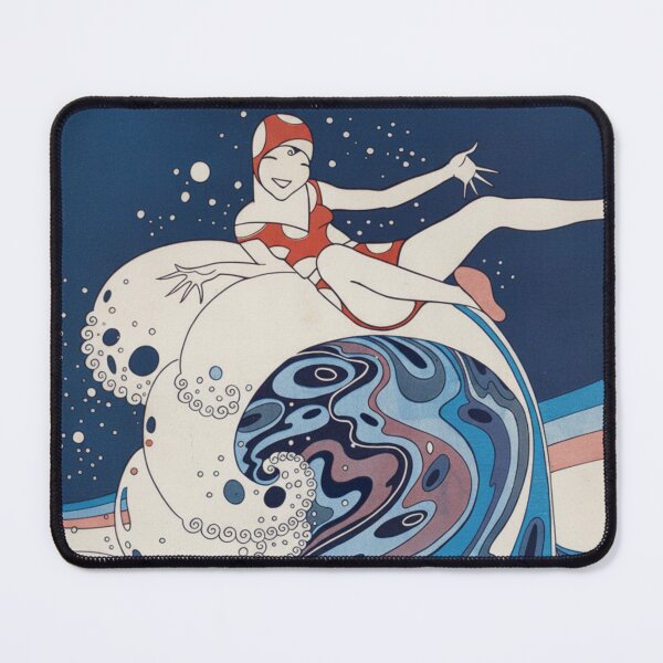 Item preview, Art Deco Illustration Surfing Flapper Woman for Vintage Art Lovers designed and sold by RickE.