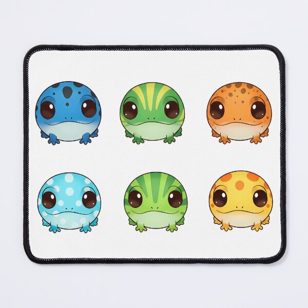 Item preview, Adorable Cartoon Frogs Stickers in Various Colors designed and sold by PopDesignStyle.