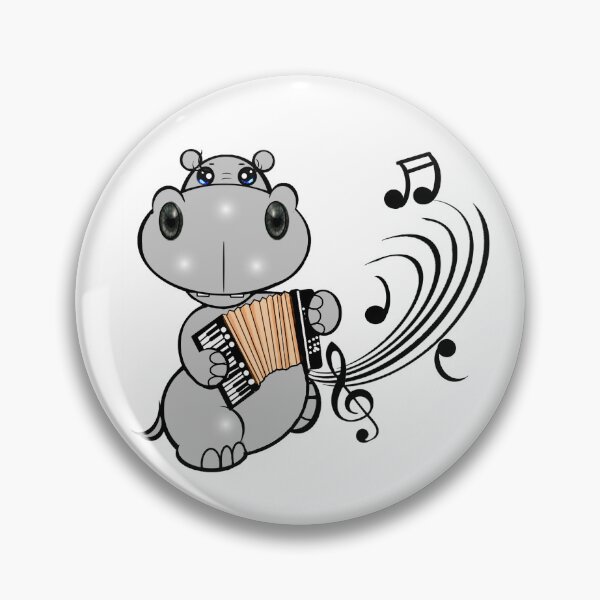 Item preview, Joyful Hippo Playing the Accordion designed and sold by Shirley cute art .