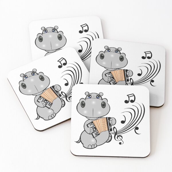 Item preview, Joyful Hippo Playing the Accordion designed and sold by Shirley cute art .