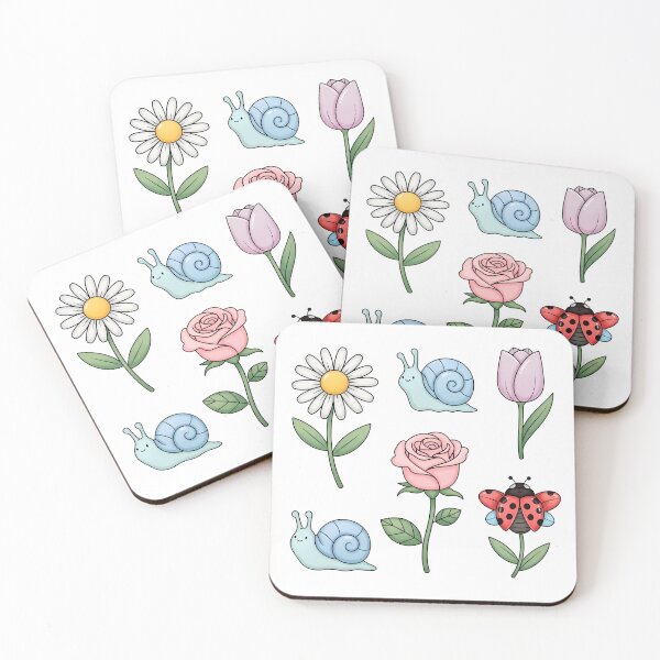 Item preview, Whimsical Garden Friends Floral Insects Snail Sticker Set designed and sold by PopDesignStyle.