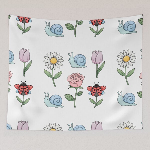 Item preview, Whimsical Garden Friends Floral Insects Snail Sticker Set designed and sold by PopDesignStyle.
