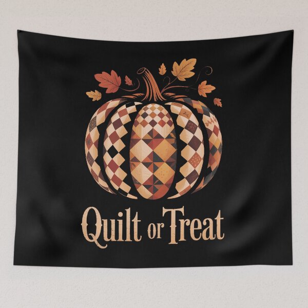 Item preview, Quilt or Treat Patchwork Pumpkin Quilters Autumn Halloween designed and sold by PunkNation-Arts.