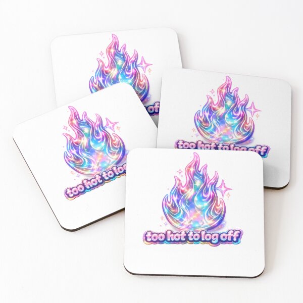 Item preview, Too Hot to Log Off Holographic Flame Y2K  designed and sold by jgvisualarts.