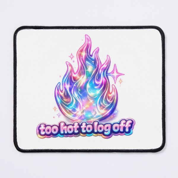 Item preview, Too Hot to Log Off Holographic Flame Y2K designed and sold by jgvisualarts.