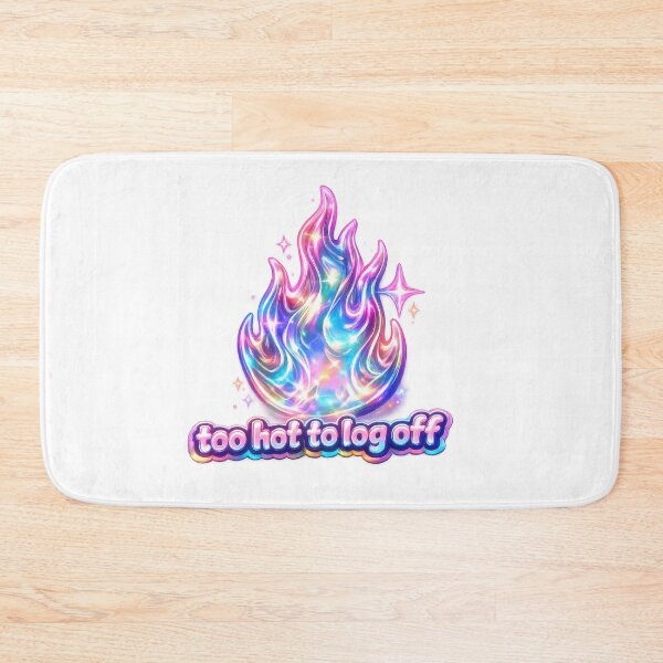 Item preview, Too Hot to Log Off Holographic Flame Y2K  designed and sold by jgvisualarts.