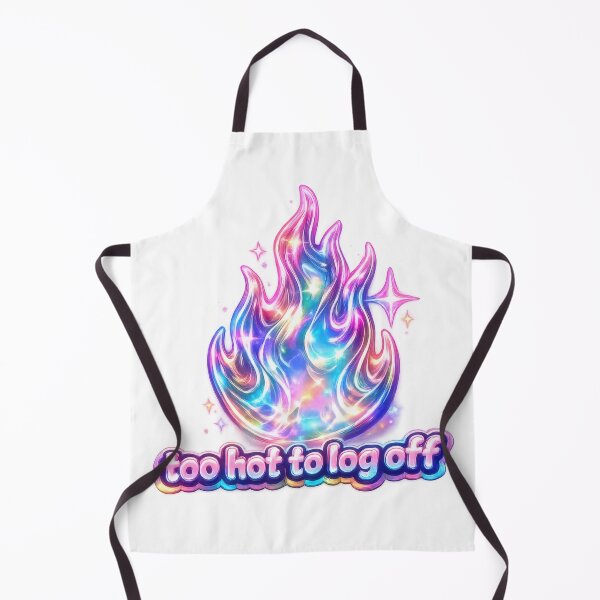 Item preview, Too Hot to Log Off Holographic Flame Y2K designed and sold by jgvisualarts.