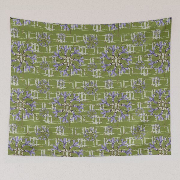 Item preview, First Spring Flower Radials on Green & Cream Horizontal Links designed and sold by Digitalmyth's Designs.