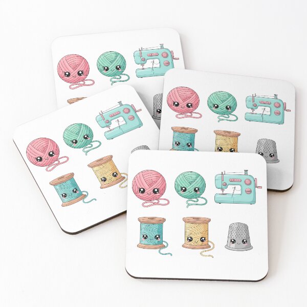 Item preview, Cute Cartoon Sewing Kit Funny Characters Stickers designed and sold by PopDesignStyle.