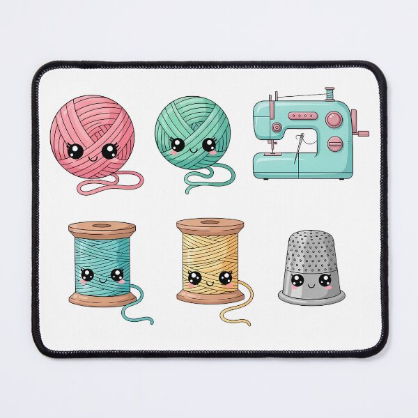 Item preview, Cute Cartoon Sewing Kit Funny Characters Stickers designed and sold by PopDesignStyle.