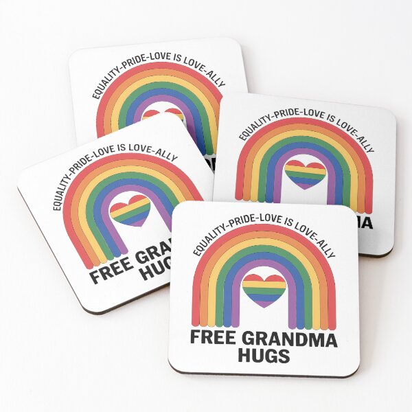 Item preview, Qm4G Rainbow Free Grandma Hugs LGBT Gay Grandma Pride designed and sold by PunkNation-Arts.