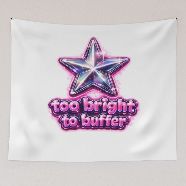 Item preview, Too Bright to Buffer Chrome Star Y2K  designed and sold by jgvisualarts.