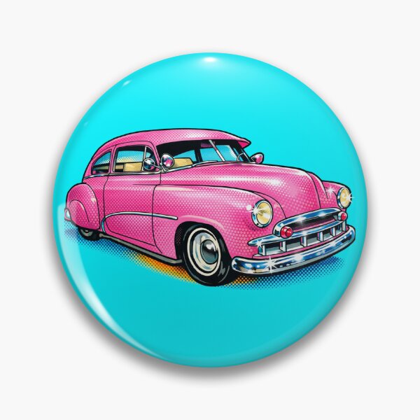 Artikelvorschau, 1950er Chevy – Retro Pink Classic Dream (Digitale Strichzeichnung) entworfen und verkauft von Artondra Hall.