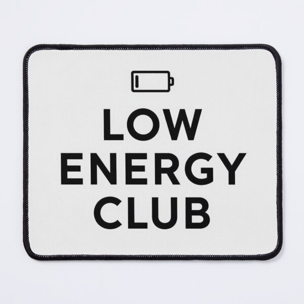 Item preview, Low Energy Club – Minimal Bold Typography with Battery Icon designed and sold by PunchlinePress.
