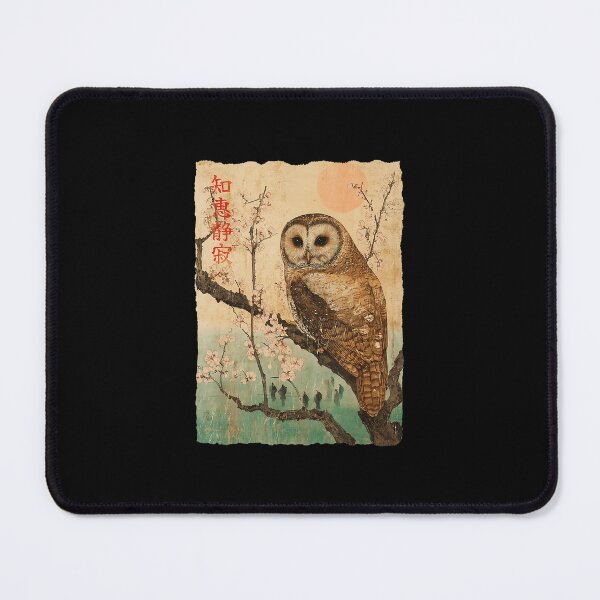 Item preview, Wise Owl Cherry Blossom Japanese Woodblock Style  designed and sold by titanlevi.