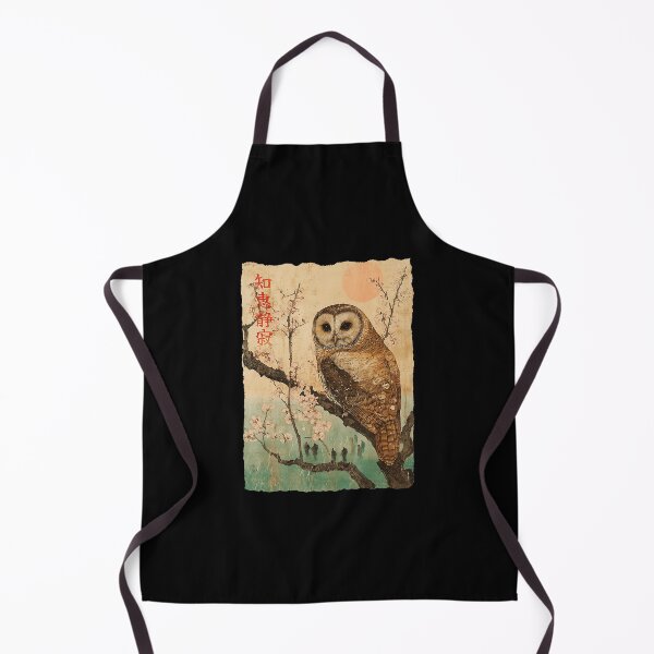 Item preview, Wise Owl Cherry Blossom Japanese Woodblock Style designed and sold by titanlevi.