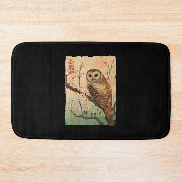 Item preview, Wise Owl Cherry Blossom Japanese Woodblock Style  designed and sold by titanlevi.