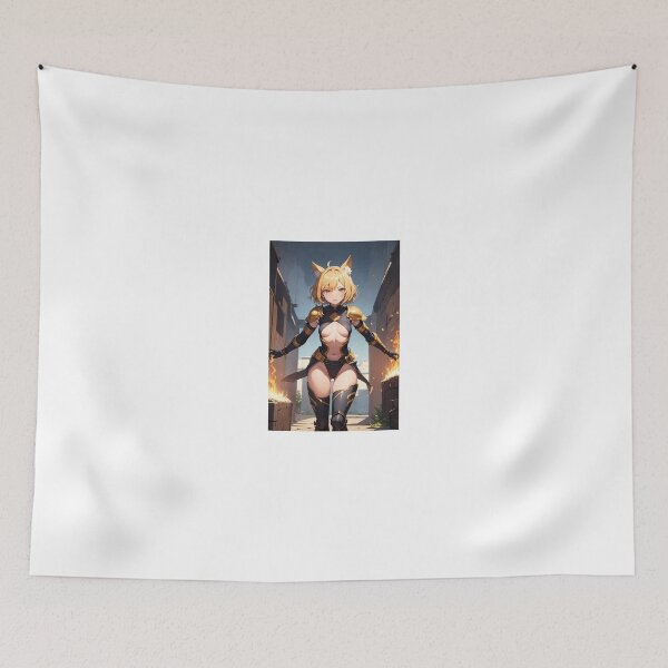 Item preview, Golden Knight Kitsune Anime Girl - Taninaha Mayowara Fire and Armor Art designed and sold by iloveanimechibi.