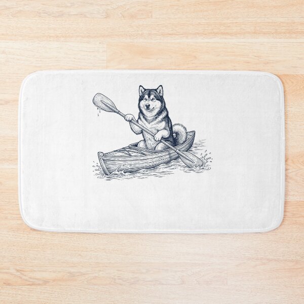Item preview, Vintage Alaskan Malamute Kayaking Water Sports Dog Lover designed and sold by DoodleTortle.