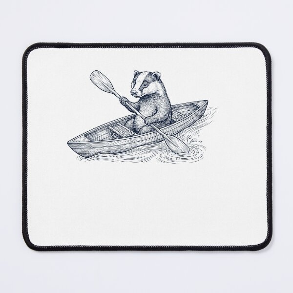 Item preview, Vintage Badger Kayaking Water Sports Animal Lover designed and sold by DoodleTortle.