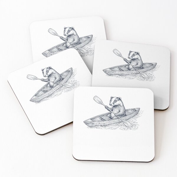 Item preview, Vintage Badger Kayaking Water Sports Animal Lover designed and sold by DoodleTortle.