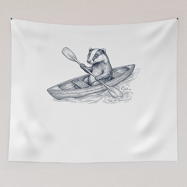 Item preview, Vintage Badger Kayaking Water Sports Animal Lover designed and sold by DoodleTortle.